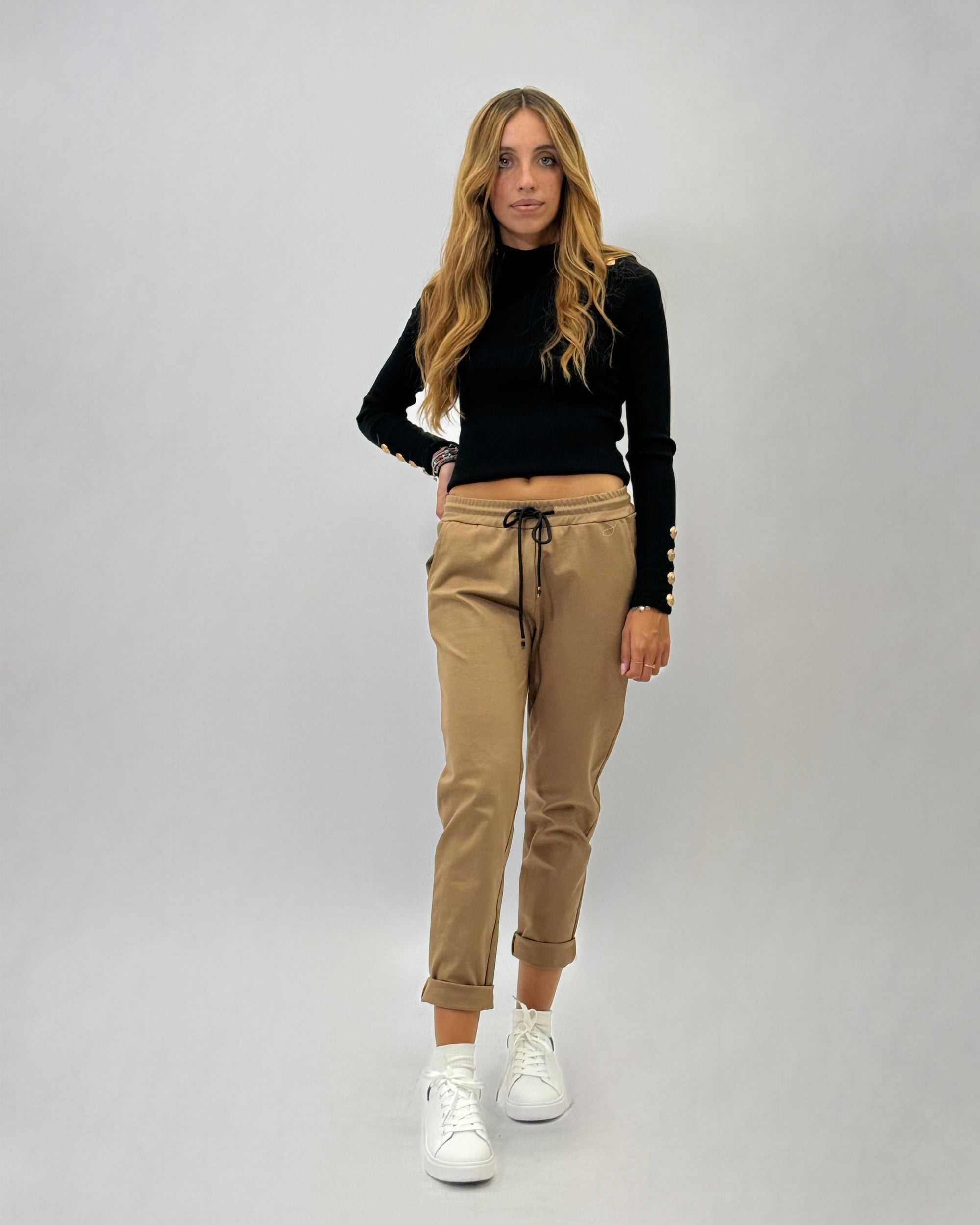 Pantaloni in punto milano elasticizzato