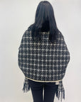 Poncho con pelliccia sintetica