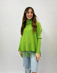 Maglione dolcevita comodo con frange
