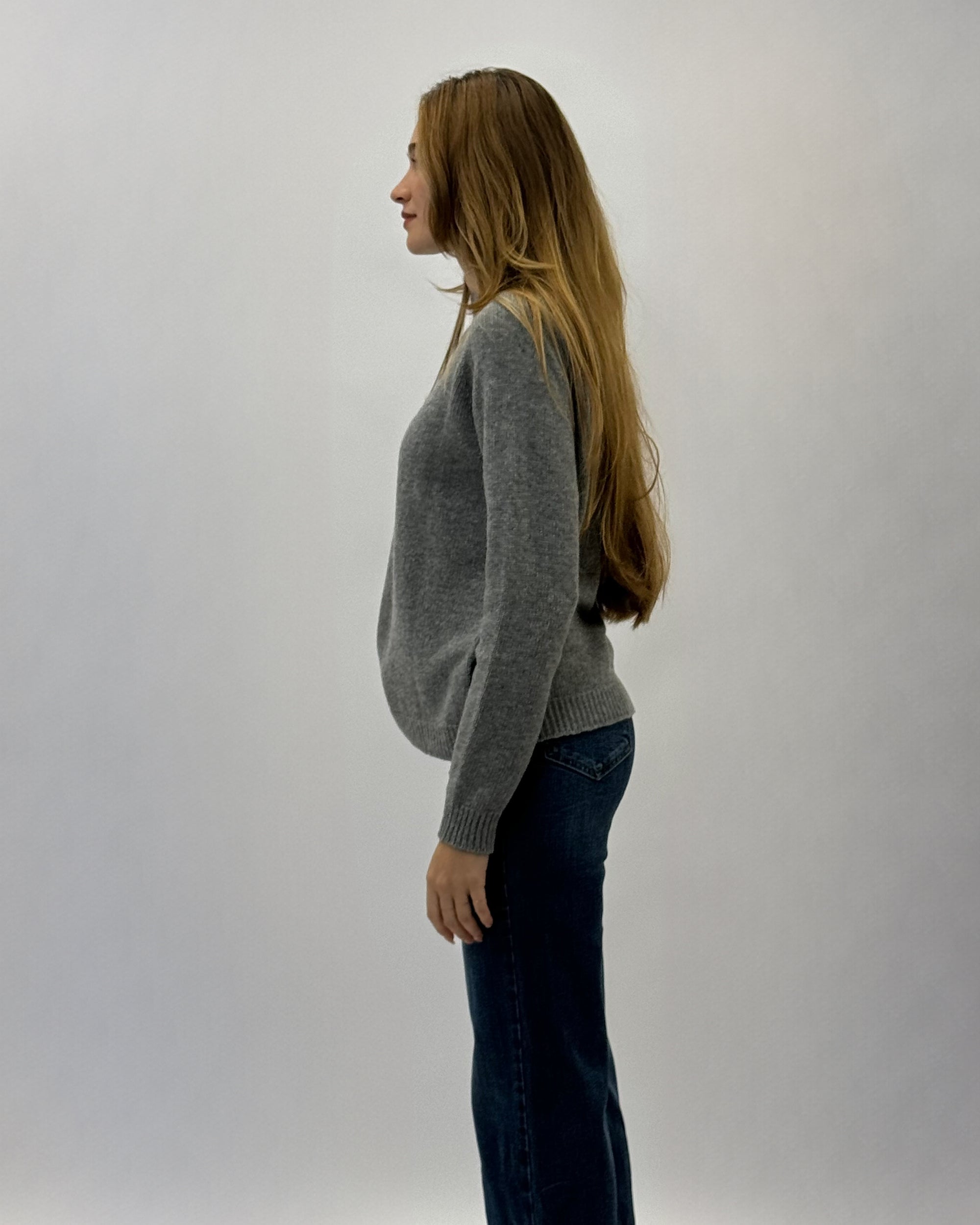 Maglione Pullover Donna Autunno/inverno - Taglie Forti - Lana E Cashmere - Tinta Unita