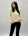 Pullover crop effetto peluche