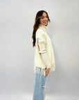 Maglione dolcevita comodo con frange