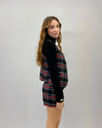 Gilet tartan con bottoni