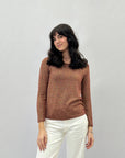 Maglia misto lana e cotone effetto brillantinato