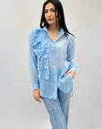 Camicia in seta con dettaglio fiori