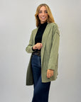 Cardigan lungo con cappuccio