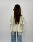 Maglione dolcevita comodo con frange