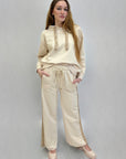 Pantaloni tuta con paillettes laterali