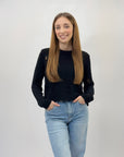 Pullover crop con strappi