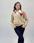 Cardigan in maglia fine con cuore amore
