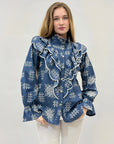 Camicia premium ricamata con balze