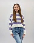 Pullover a righe con dettagli