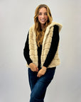 Gilet pelliccia con cappuccio