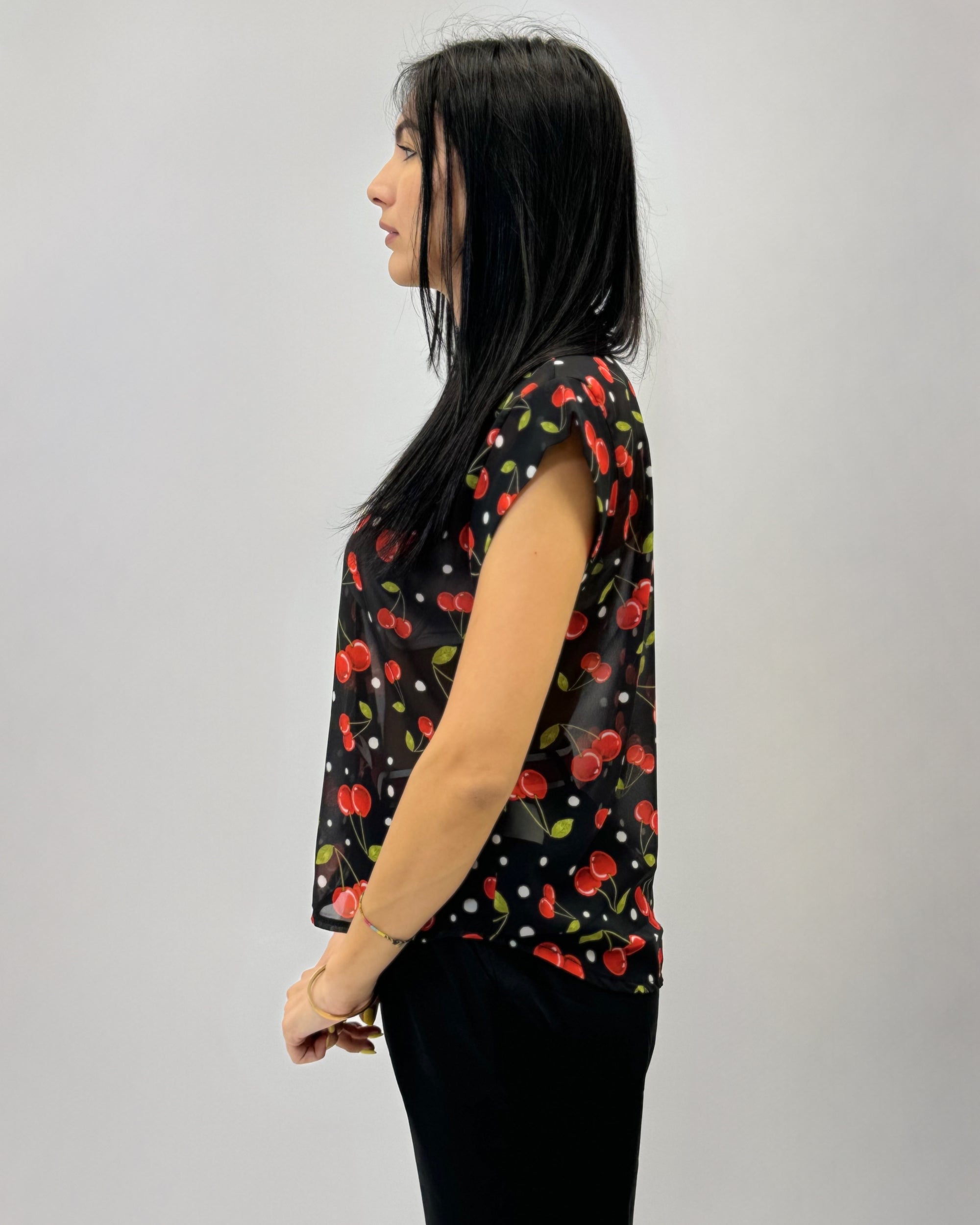 Blusa leggero con stampa frutta