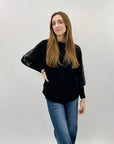 Maglione ampio con perle e strass