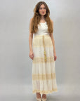 Gonna in pizzo con dettagli beige