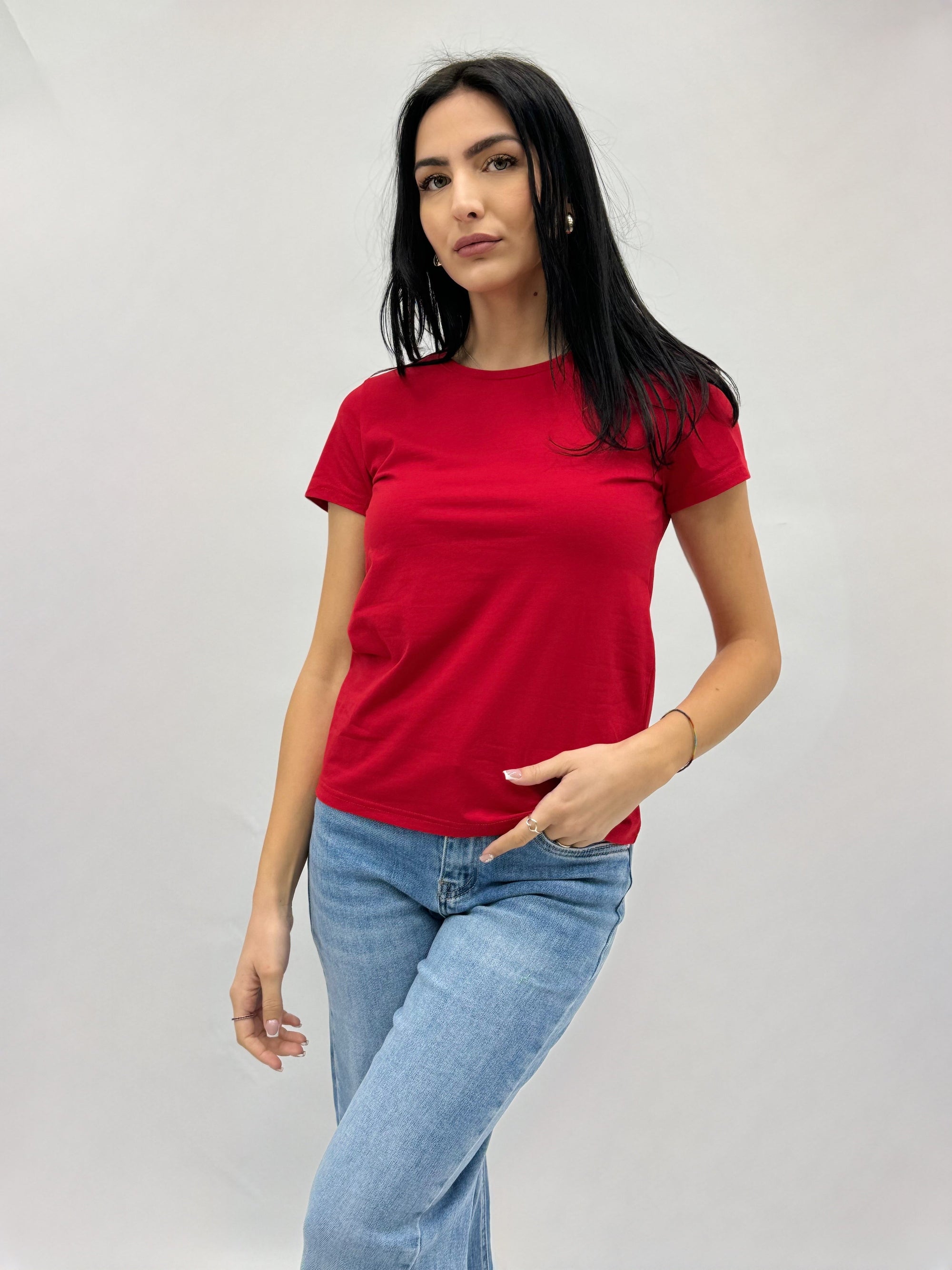 T-shirt in cotone tinta unita petite