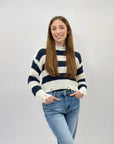 Pullover a righe con dettagli