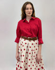 Camicia tinta unita con maniche lunghe