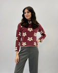 Maglione con fantasia fiori