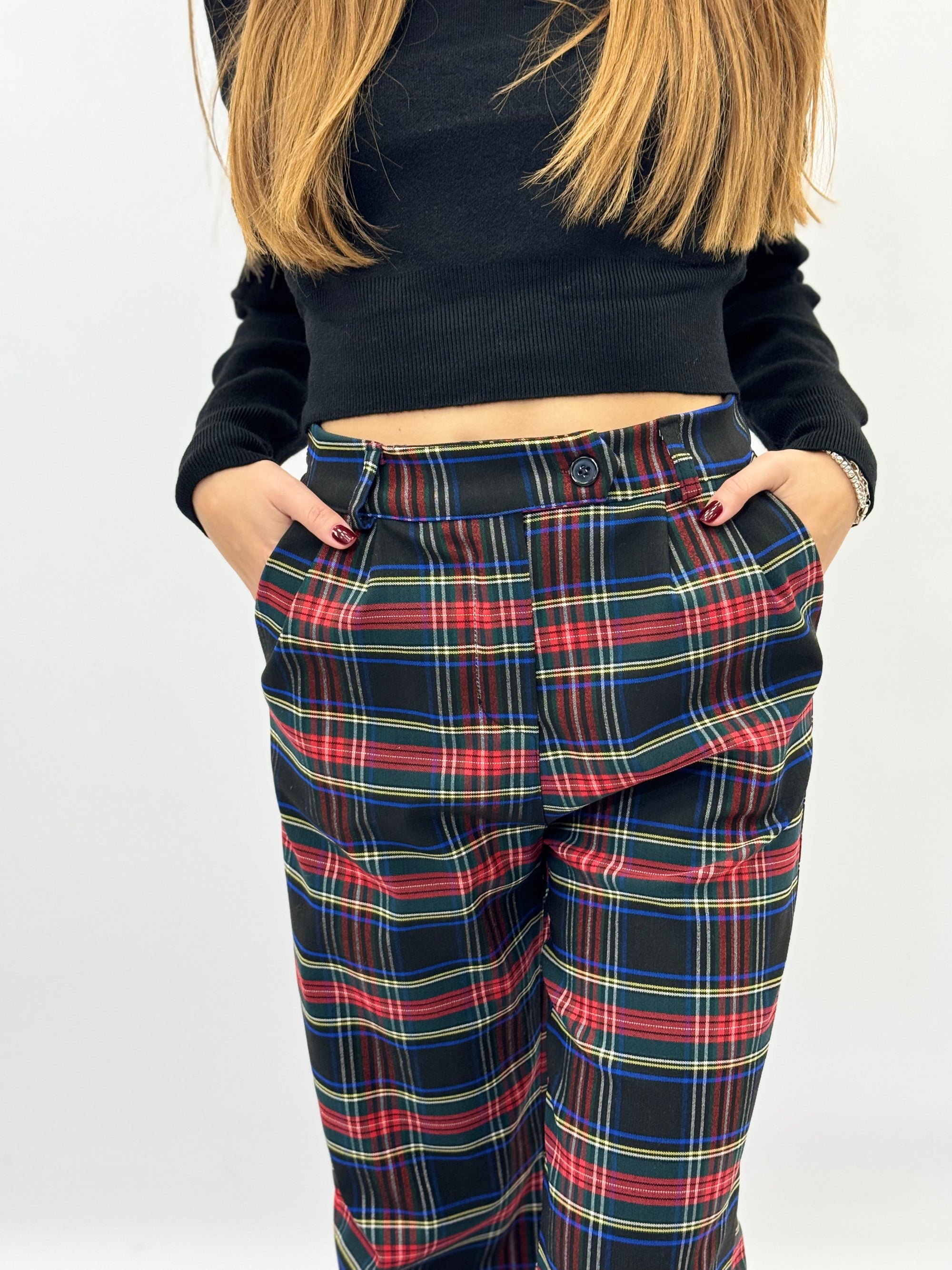 Pantaloni a quadri scozzesi tartan - Made in Italy