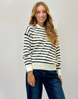 Pullover a righe con scritta love