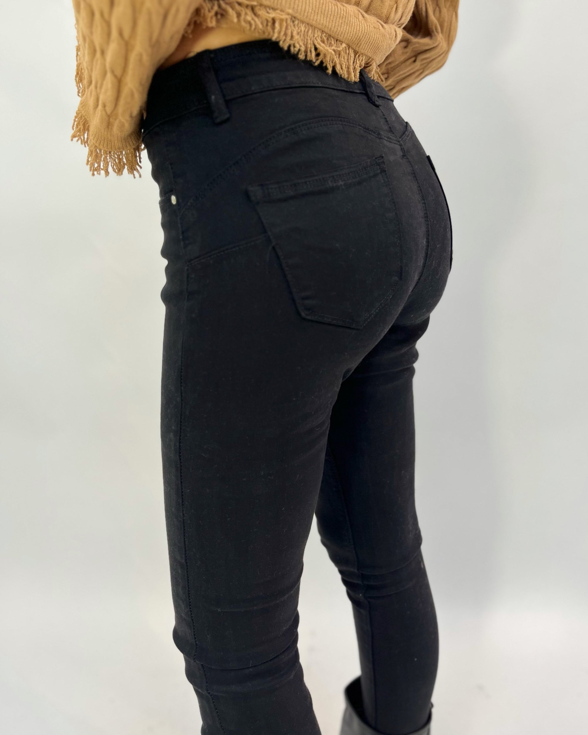 Pantaloni basic in cotone colorati push-up