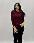Maglia scollo barchetta intrecci