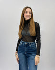 Maglia trasparente con brillantini