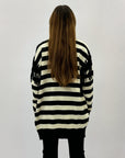 Cardigan a righe con frange