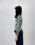 Cardigan con paillettes e zip