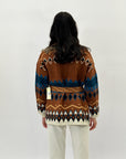 Cardigan Etnico con Frange e Cintura – Fantasia Geometrica Multicolor