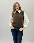 Maglia gilet in lana mohair