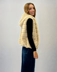 Gilet pelliccia con cappuccio