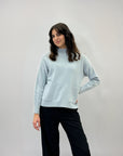 Pullover lupetto con tasche frontali misto lana