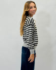 Pullover a righe con scritta love