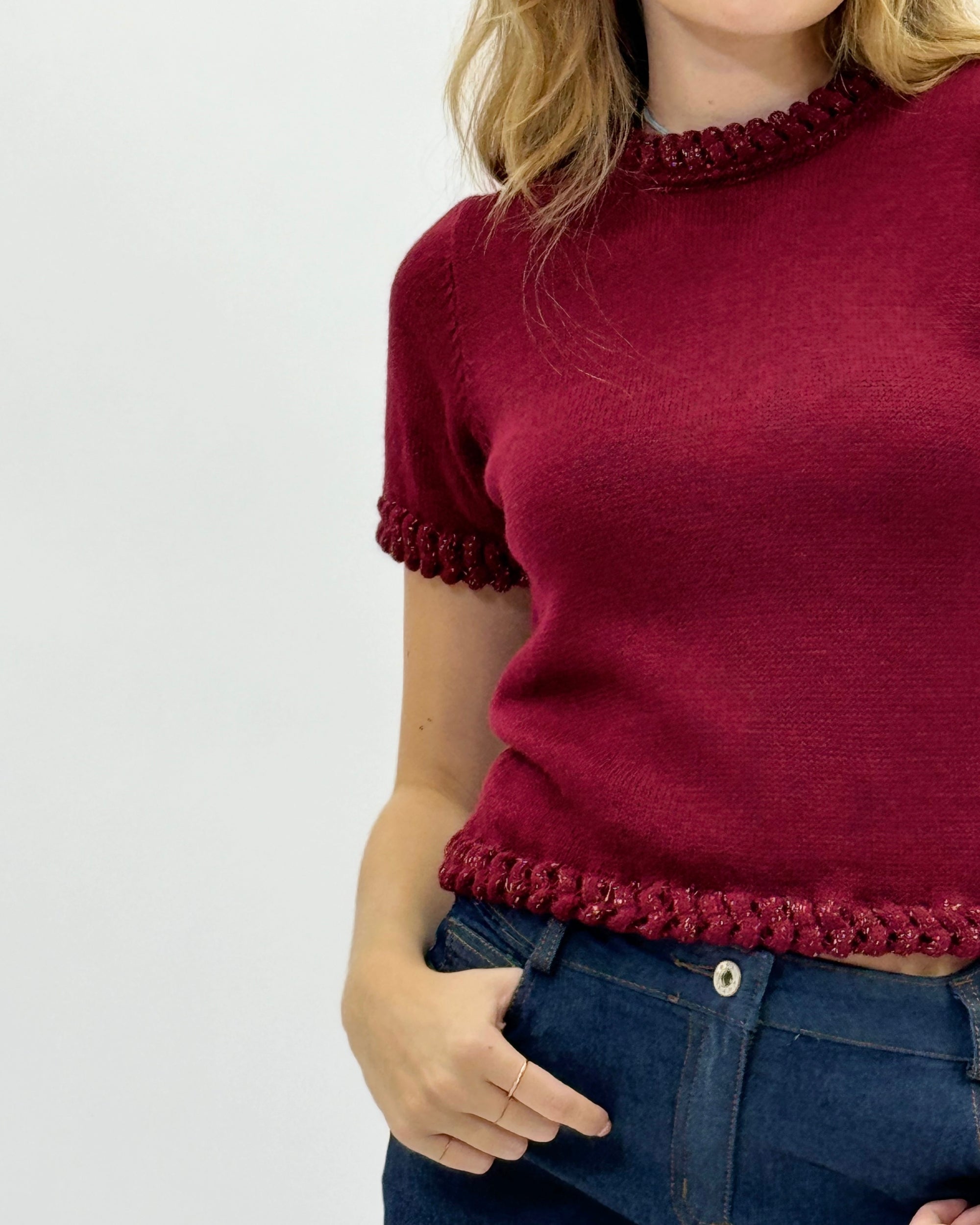 Maglia mezze maniche con dettagli