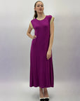 Abito lungo basic con dettaglio lurex