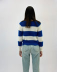 Pullover morbido a righe effetto peluche