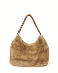 Borsa maxi in pelliccia ecologia con tracolla regolabile