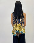 Blusa in raso con stampa