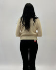 Pullover crop effetto peluche