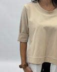 Maglia in punto milano con dettaglio camicia