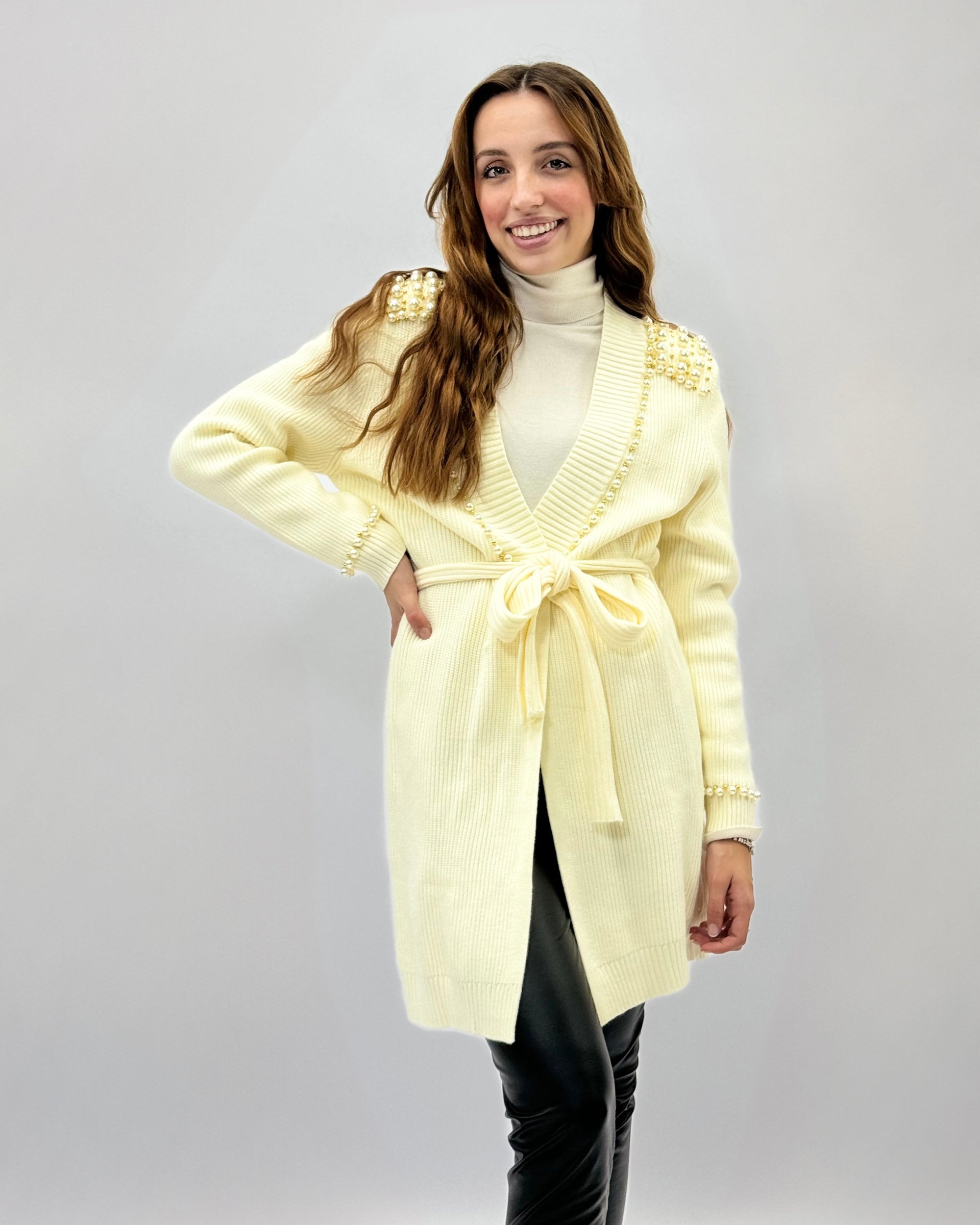 Giacca morbida con perle