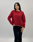 Pullover dettaglio collo cashmere blend