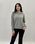 Pullover dettaglio collo cashmere blend