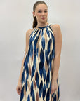 Abito con scollo halter con stampa