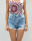 Pantaloncini jeans con strappi