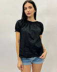 Maglia tinta unita maniche a palloncino