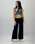 Blusa in raso con stampa